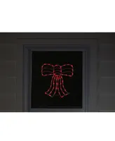 Northlight 14" Lighted Red Bow Window Silhouette Christmas Decoration