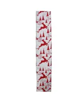 Northlight Silver and Red Flying Reindeer Wired Christmas Craft Ribbon 2.5" x 10 Yards