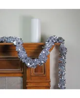 Northlight 12' Shiny Holographic Silver Boa Christmas Tinsel Garland - Unlit