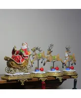 Northlight Set of 4 Santa and Reindeer Glittered Christmas Stocking Holder 9.5"