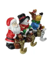 Northlight Set of 3 Santa Snowman and Reindeer with Gift Sacks Christmas Stocking Holders 6.5"