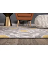 Main Street Rugs Alba Alb310 Gray/Yellow 2' x 7'2" Runner Rug