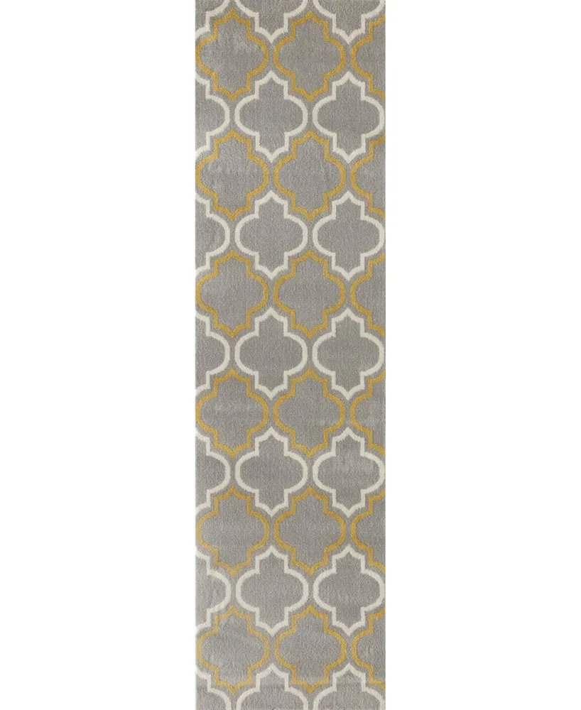 Main Street Rugs Haven Hav9101 Gray/Yellow 2' x 7'2" Runner Rug