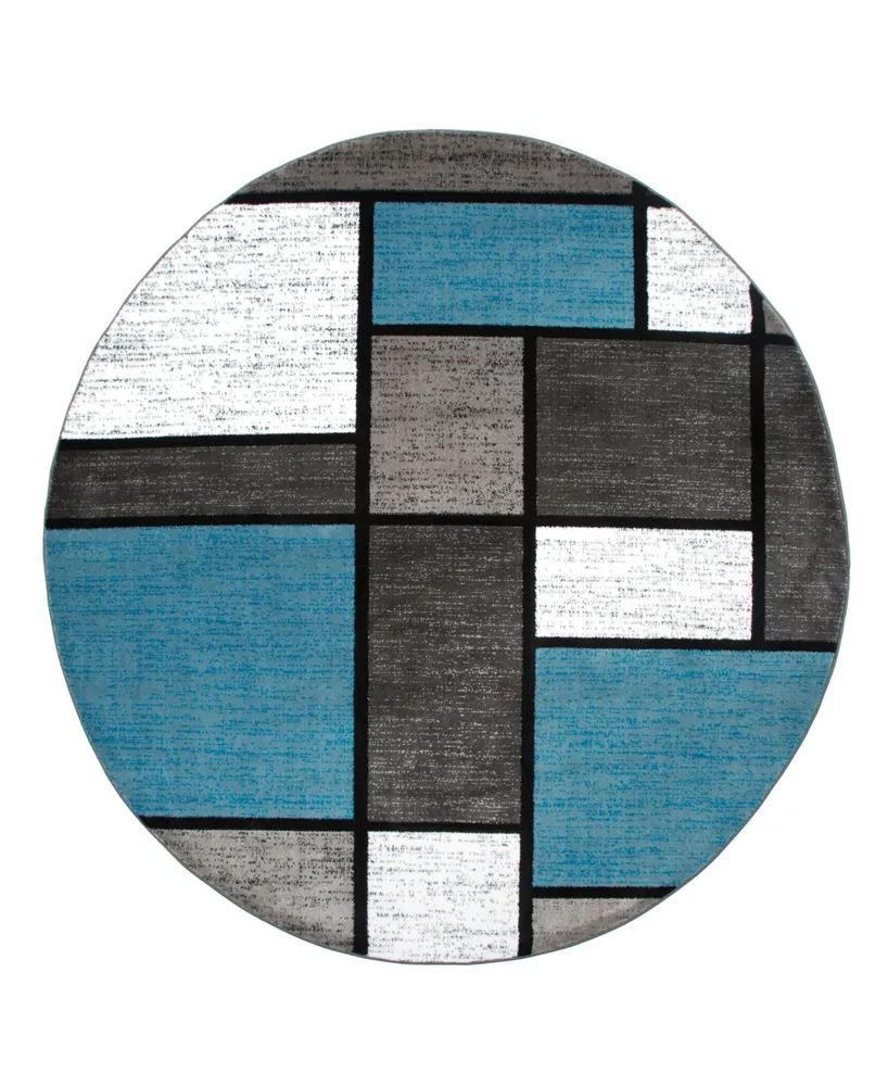 Main Street Rugs Montane Mon106 Blue 6'6" Round Area Rug