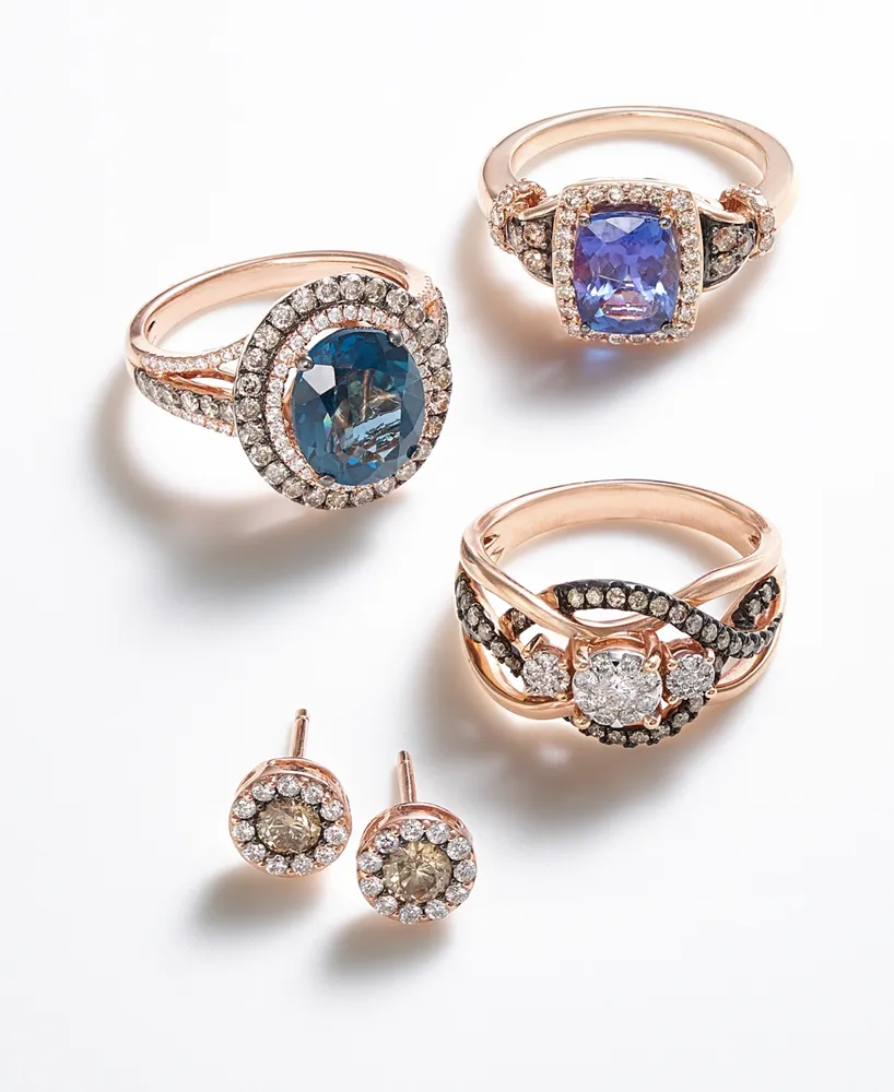 Le Vian Blueberry Tanzanite (2 ct. t.w.), Nude Diamonds (1/3 t.w.) & Chocolate (1/8 Ring Set 14k Rose Gold