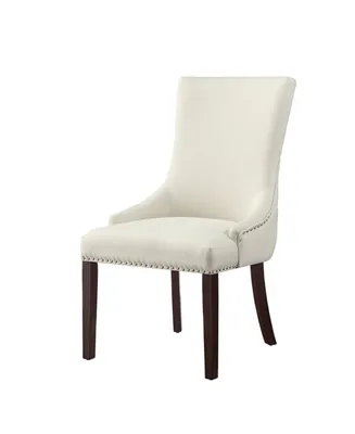 Inspired Home Oscar Upholstered Tufted Dining Chair with Nailhead Trim Set of 2
