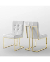 Inspired Home Vanderbilt Upholstered Dining Chair with Metal Frame Set of 2