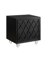 Inspired Home Sienna Lacquer Lucite Leg Nightstand