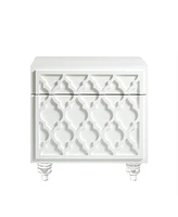 Inspired Home Sienna Lacquer Lucite Leg Nightstand