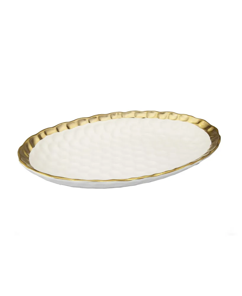 Classic Touch Oval Tray with Rim