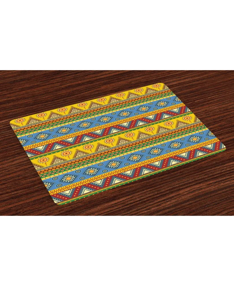 Ambesonne Aztec Place Mats, Set of 4