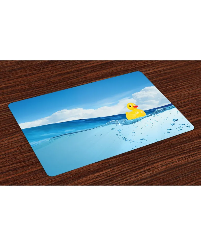 Ambesonne Rubber Duck Place Mats, Set of 4