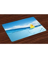 Ambesonne Rubber Duck Place Mats, Set of 4