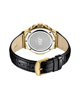 Jbw Men's Saxon Diamond (1/6 ct. t.w.) Watch in 18k Gold-plated Stainless Steel Watch 48mm