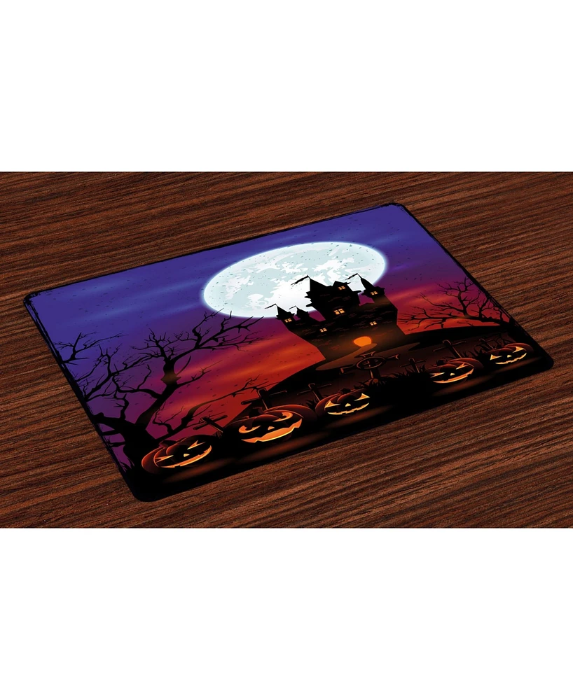 Ambesonne Halloween Place Mats, Set of 4