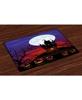 Ambesonne Halloween Place Mats, Set of 4