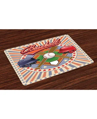 Ambesonne Baseball Place Mats, Set of 4