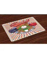 Ambesonne Baseball Place Mats, Set of 4