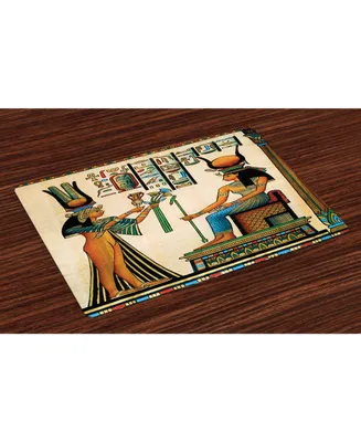 Ambesonne Egyptian Place Mats, Set of 4