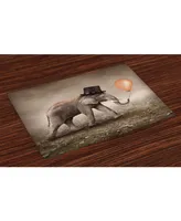 Ambesonne Elephant Place Mats, Set of 4