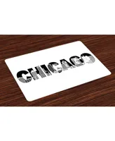 Ambesonne Chicago Skyline Place Mats