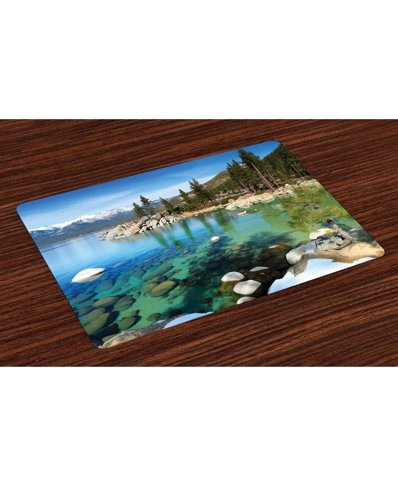 Ambesonne Lake Tahoe Place Mats, Set of 4