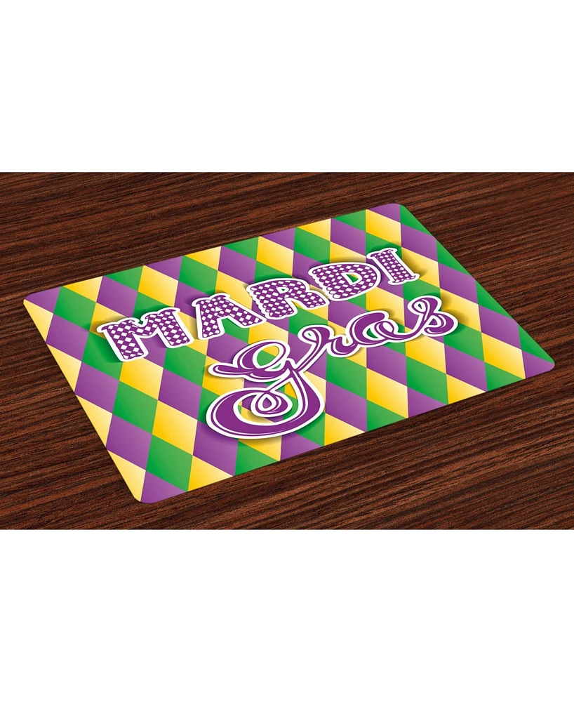 Ambesonne Mardi Gras Place Mats, Set of 4