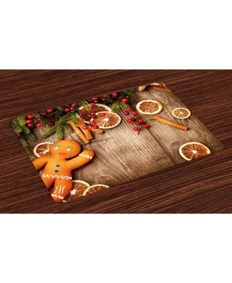 Ambesonne Gingerbread Man Place Mats