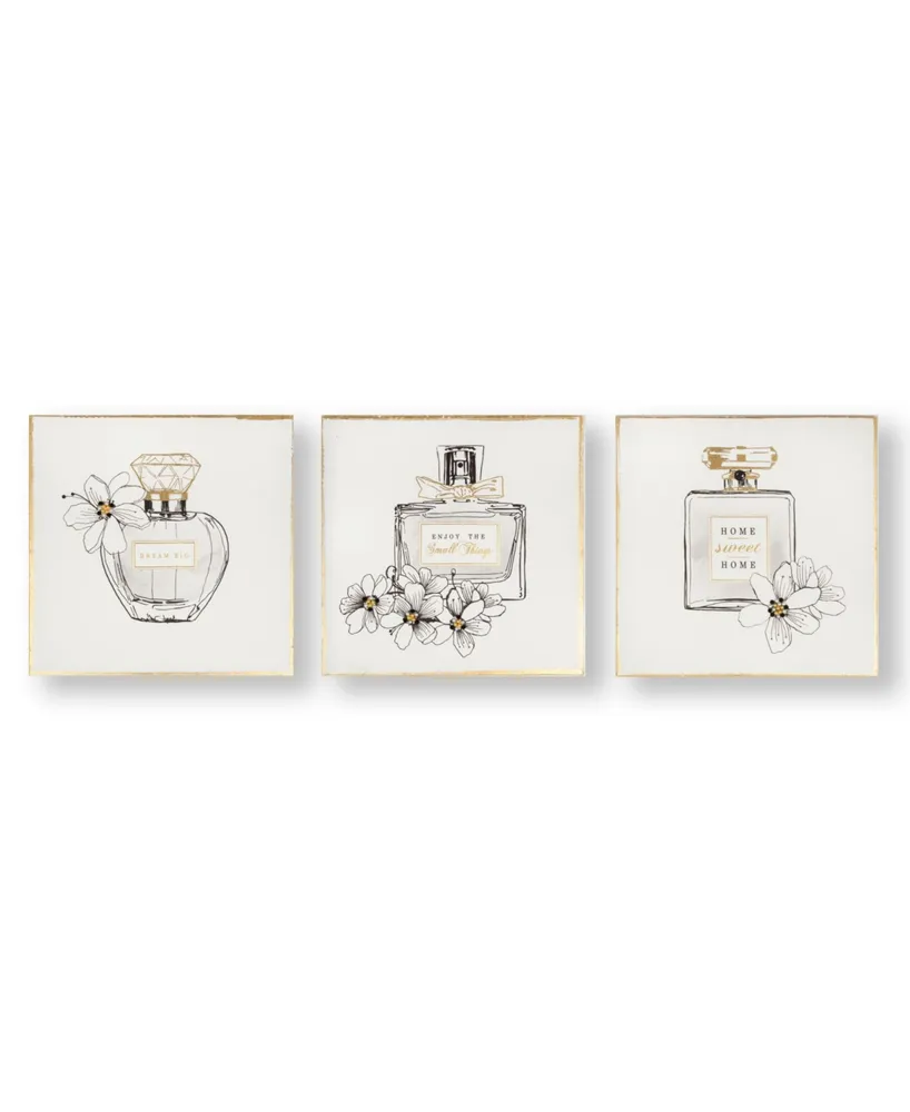 Graham & Brown Pretty Perfume Bottles Canvas, Set of 3