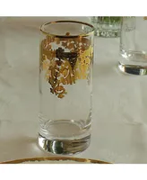 Lorren Home Trends Embellished 24K Gold Crystal High Ball Tumbler, Set of 4