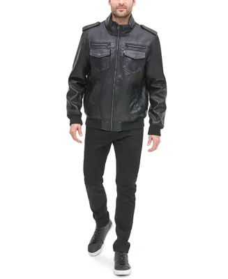 Levi's Men's Sherpa Lined Faux Leather Aviator Bomber