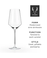 Viski Raye Angled Crystal Bordeaux Wine Glasses, Set of 2, 16 Oz