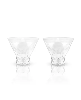 Viski Raye Gem Crystal Martini Glasses, Set of 2, 7.5 Oz
