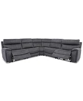 Closeout! Hutchenson -Pc. Fabric Sectional with Power Recliners and Headrests