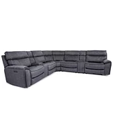 Closeout! Hutchenson -Pc. Fabric Sectional with Power Recliners