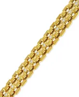 Men's Diamond Link Bracelet (1/4 ct. t.w.) in Yellow Ion-Plated Stainless Steel