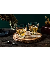 JoyJolt Atlas Old Fashioned Whiskey Glasses Set of 2