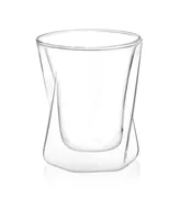 JoyJolt Lacey Double Wall Whiskey Glasses Set of 2