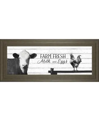 Classy Art Farm Fresh Milk and Eggs by Lori Deiter Framed Print Wall Art, 18" x 42"