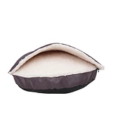 Happycare Textiles Durable Oxford to Sherpa Pet Cave and Round Bed with Removable Top Insert