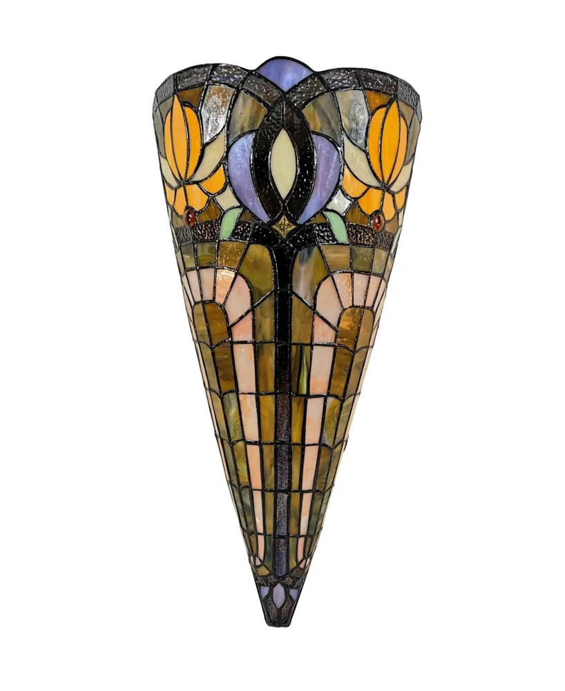 Amora Lighting Tiffany Style 2-Light Wall Crowned Sconce