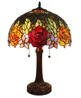 Amora Lighting Tiffany Style Roses Table Lamp