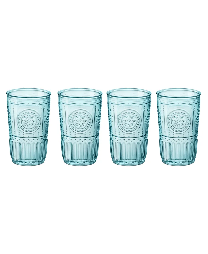 Bormioli Rocco Light Blue Romantic Water Glasses, Set of 4