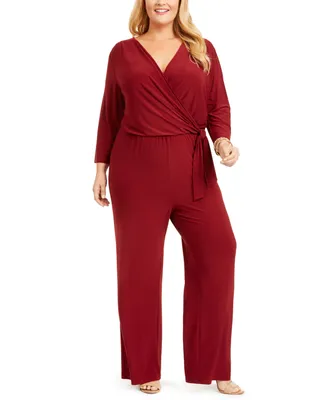 Ny Collection Plus Surplice Jumpsuit