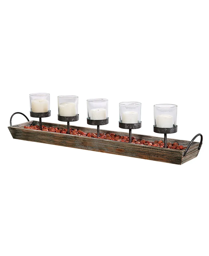 Wood and Metal Votive Candleholder