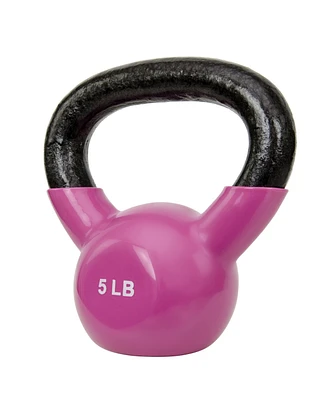 Sunny Health & Fitness Vinyl Color Coated Kettle Bell - 5, 10, 15, 20, 25 Pound Option