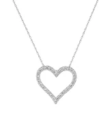 Diamond Heart Pendant Necklace (1/2 ct. t.w.) in 14k White or Yellow Gold, Wear It Both Ways