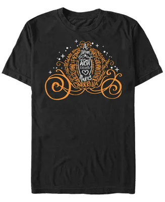 Disney Men's Cinderella Pumpkin Text Carriage Short Sleeve T-Shirt