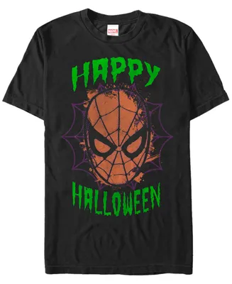 Marvel Men's Spider-Man Big Face Happy Halloween Short Sleeve T-Shirt