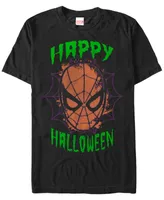 Marvel Men's Spider-Man Big Face Happy Halloween Short Sleeve T-Shirt